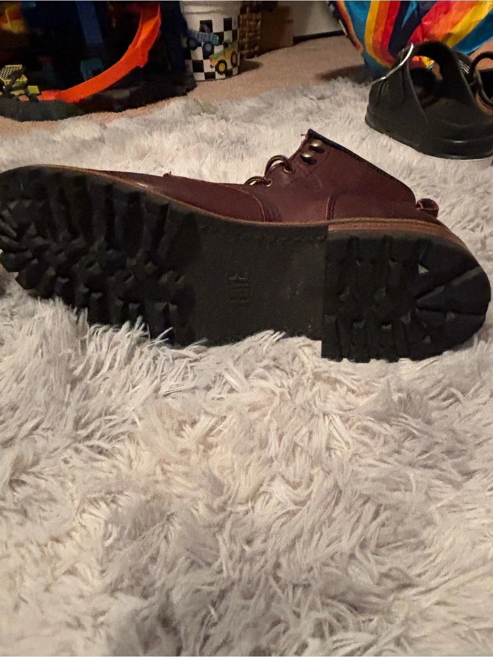 Men's Frye Dark Brown Leather Lace-Up Moc Toe Work Boots